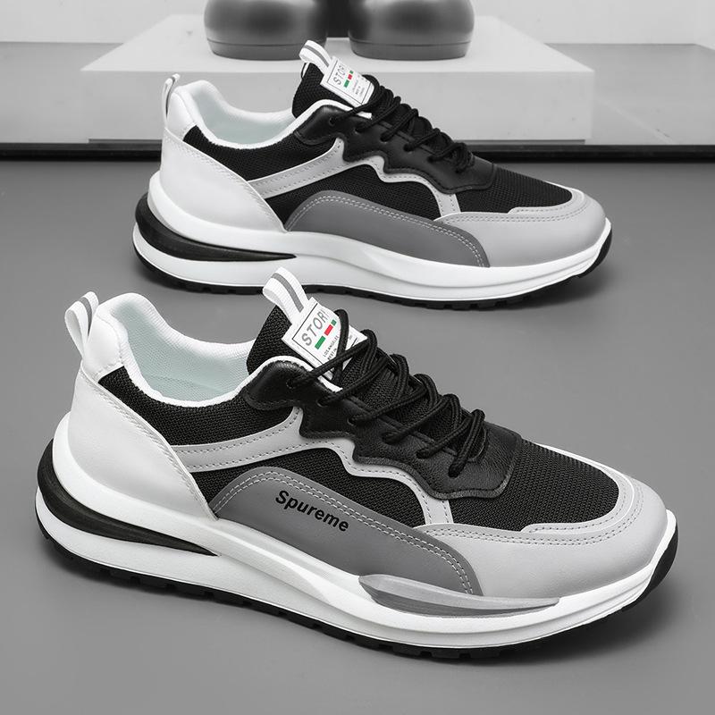 Summer Breathable Men's Shoes New Men's Mesh Sports Casual Running Little White Dad High Tide Shoes