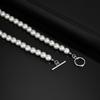 8mm Pearl Necklace for Men Women,White Imitation Pearl Beaded Collar,Casual Jewelry Gift