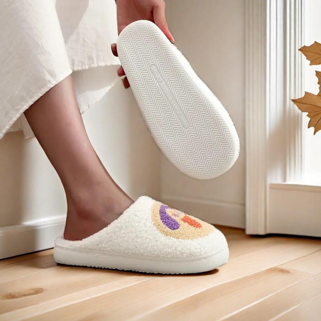 Mode Damen Hausschuhe Halloween Niedliche Kürbis-Kekse und Lustige Hexe Winter Indoor Warm Weiche Sohle Rutschfest Bequem Schlafzimmerschuhe