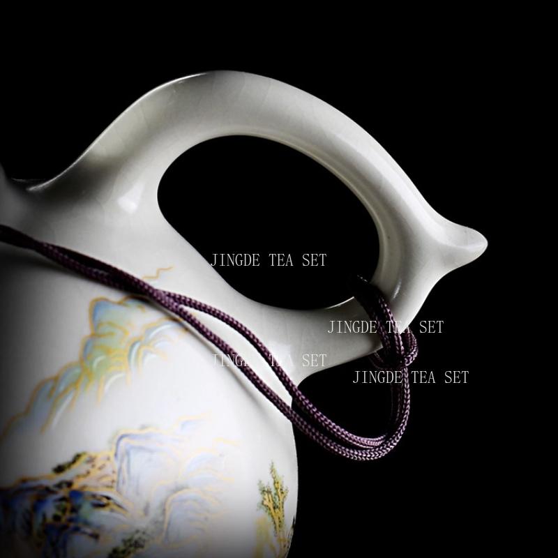 230ml Palace Luxury Ceramic Teapots Hand Painted Flowers and Birds Tea Pot Travel Portable Filter Kettle Home Tea Set 1pcs Pot