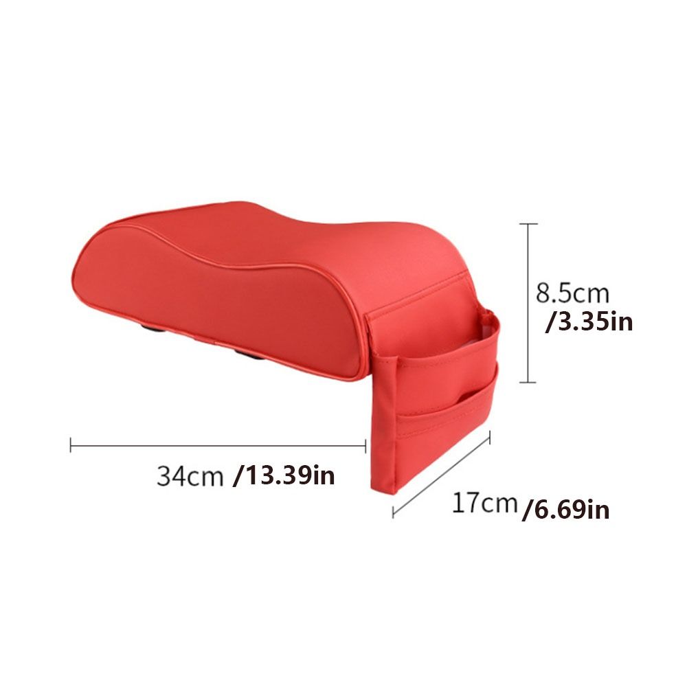 Leather Auto Protection Cushion with Pocket Arm Rest Protector Mat Car Armrest Pad  Central Console