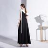 Black Evening Dress Women's   New One-shoulder Socialite Temperament Banquet Dress Slim Long Daily Dress