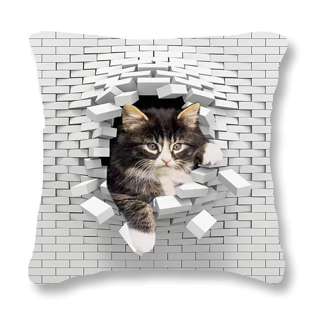Home Decor Cute Kitten Patterns Pillow Covers for Decor Pattern Cushion Cover Suitable for Sofa Bedroom Car Pillow Cover