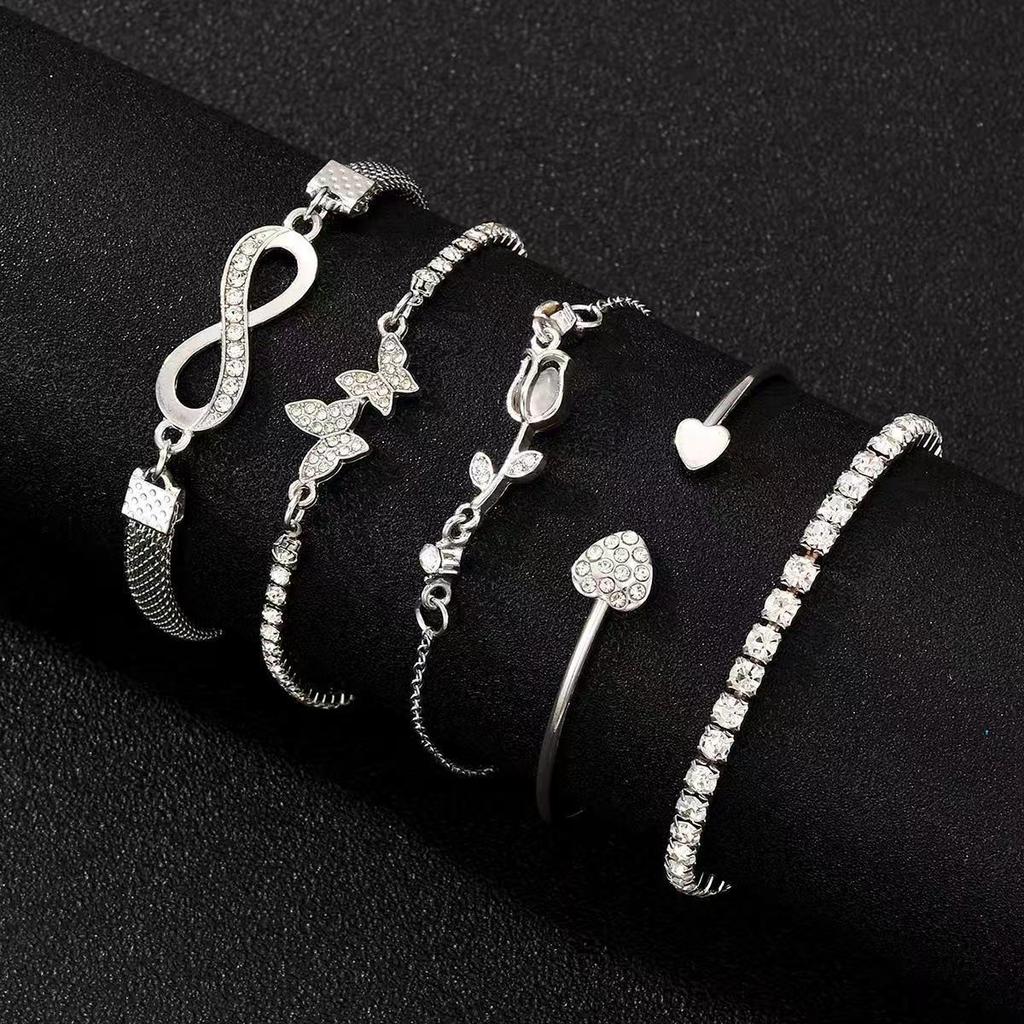 New European and American high-end design tulips8Butterfly bracelet5Accessory set