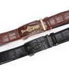 Belt Men'S Alloy Automatic Buckle Crocodile Pattern Belt Business Versatile Young People Cowhide Belt