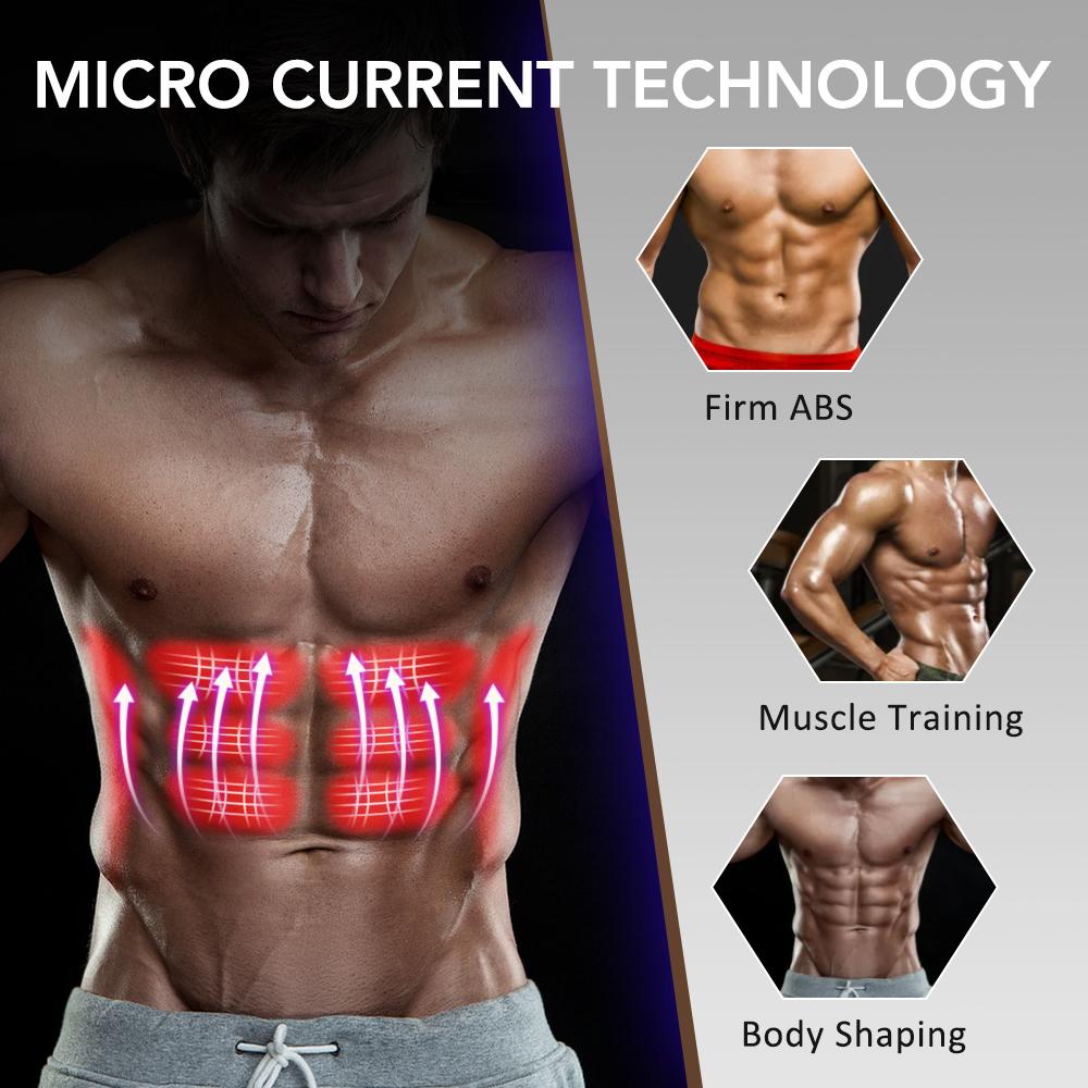 EMS Waist Abdominal Trainer Belt Muscle Stimulator Abs Muscle Toner Display Fat Burn Body Slimming Weight Loss Fitness Massage