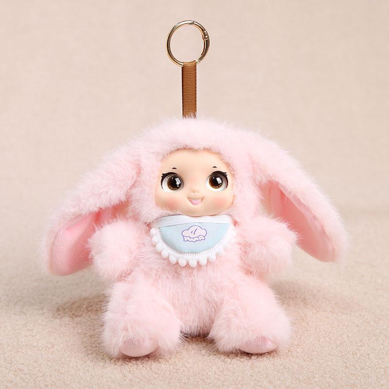 Kawaii Cute Animals Vinyl Face Plush Toy Animal Toy Pendant Dog Frog Rabbit Bear Sheep Gift For Animal Enthusiasts Kids Hang Bag