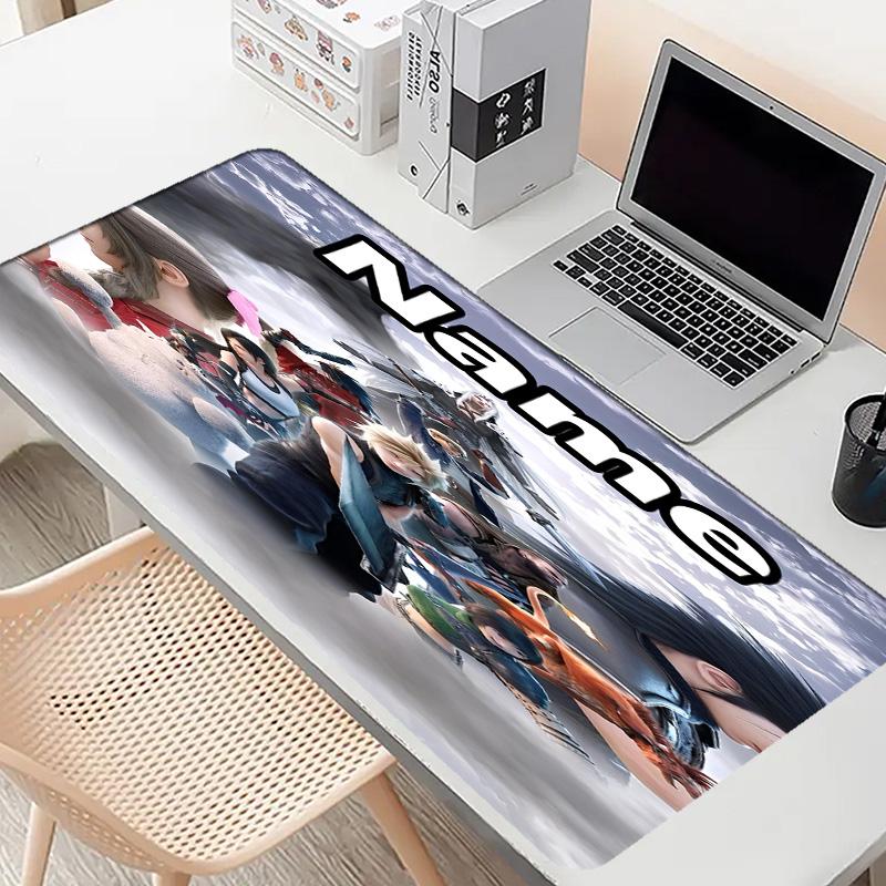Custom Name Personalized Final Fantasy Pattern Mousepad, Laptop PC Desk Mat, Decorative Desk Mat for Home Keyboard Pad Gift