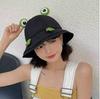 Japanese Style Cute Frog Fisherman Bucket Hat - Large Head Summer Sun Protection