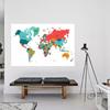 Modern Colorful World Map Poster Wall Art Print Minimalist Political Map Decor for Living Room Office Classroom Home Decoration Unframed