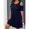 Spring and summer new women's ebay short-sleeved off-the-shoulder dress