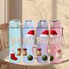 1PC Bruh Santa Bell Christmas Decor Set 750ml Color Plastic Water Bottle Leakproof Flip Straw Lid For Sports Office Home Use
