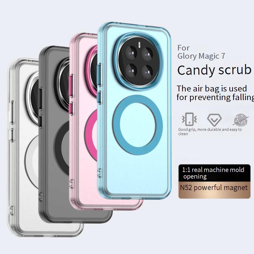 Magsafe Matte Phone Case For Honor Magic7 Protective Case Magnetic Wireless Charging For Honor Magic7 Pro Shockproof Back Cover