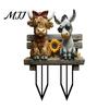 Decorative Plant Inserts Fairy Garden Stake, 2D Acrylic Cute Animal Yard Art Backyard Landscaping Supplies Tale Cottage Ornament for Patio Flower Bed