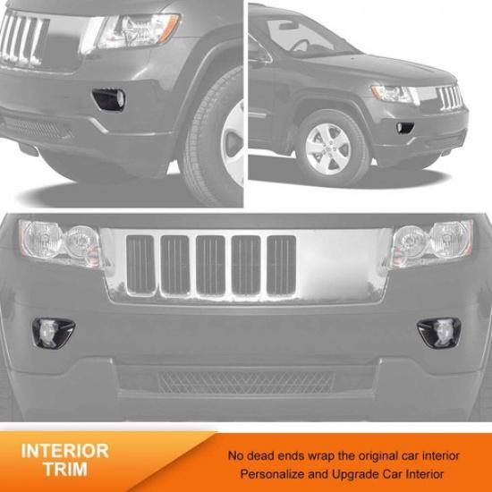 Carbon Front Fog Light Cover Fog Lamp Frame Trim For Jeep Grand Cherokee 2011-13