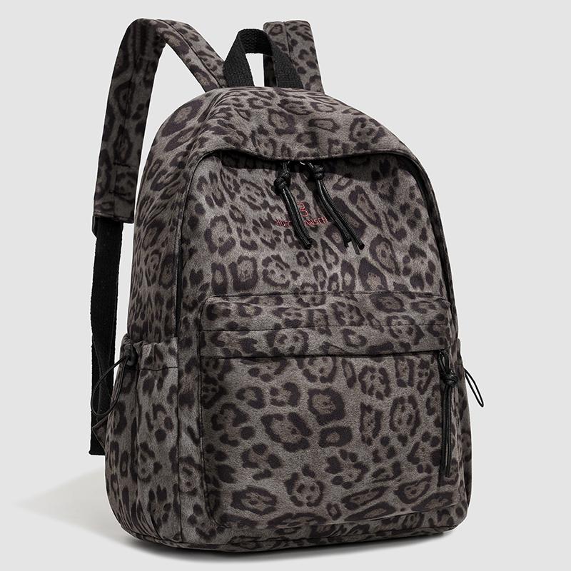 Leopard Print Backpack Travel Backpack Women's Schoolbag