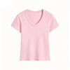 Summer Solid Color V-Neck Slim-Fit T-Shirt for Women, New Slim-Fit Round-Neck Short-Sleeve Top