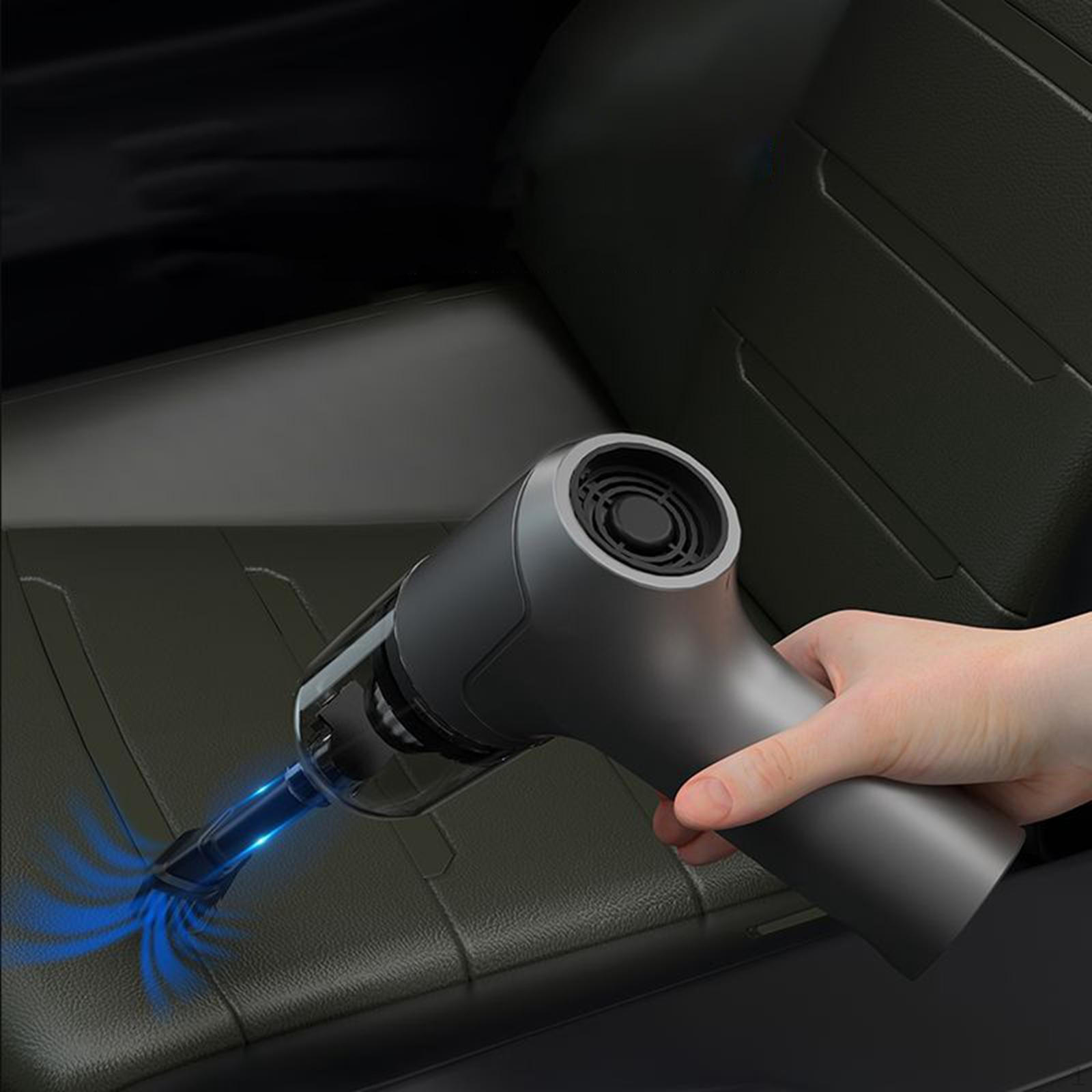 Car Handheld Vacuum Low Noise Removable Dustbin Portable Auto Cleaner Cleaning Tool for Gray Brushless Motor