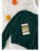 Women's Mustard Green Raccoon Fur Knit Cardigan - Soft, Fluffy Autumn Outerwear, Round Neck Sweater Coat for a Refined Look.