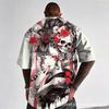 Mens Loose Fit Short Sleeve T-Shirt With 3D Digital Print Breathable Cotton Blend Sports Casual Wear