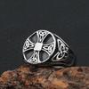 Vintage Norse Viking Ring Men Stainless Steel Cross Viking Celtics Knot Ring Fashion Biker Jewelry Amulet Gift Wholesale