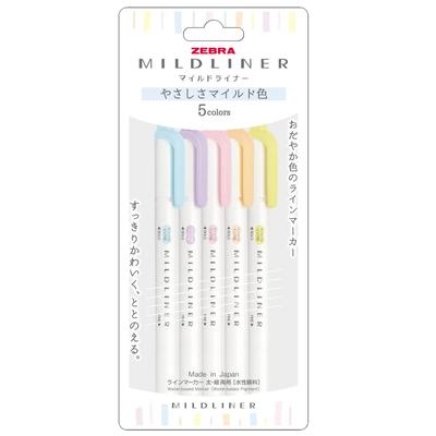 Zvýrazňovače Mildliner Jemný Pastelový 5barevný set WKT7-5C-YC