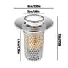 Pop Up Sink Drain Strainer Bathroom Bouncing Sink Filter Anti-clog Press Pop Up Core Drain Filter for Shower Kitchen Laundry