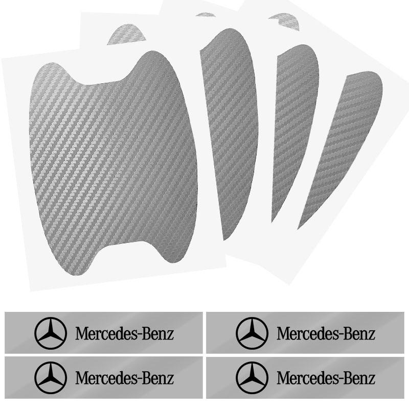 AABIG1 Car Door Sticker Carbon Fiber Scratches Auto Handle Protection Film Emblem For Mercedes Benz W205 W177 W212 W213 W221 W220 W176