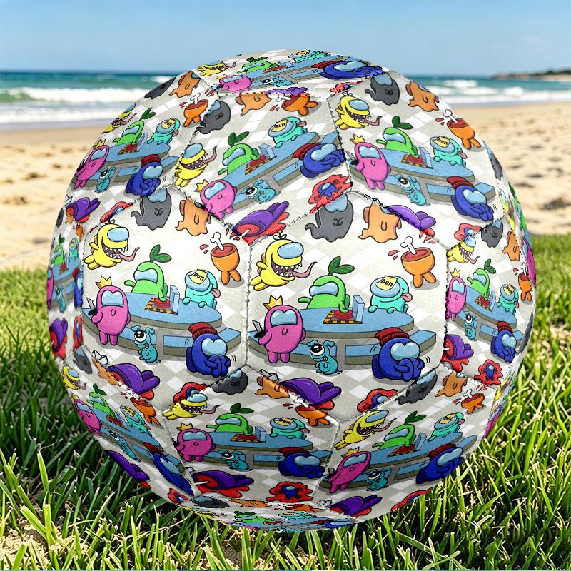 Among Us Print Size 5 Soccer Ball, PU Wear Resistant Football for Match Training and Daily Practice, Birthday Gift for Soccer Fans