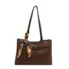 Retro Commuter Shoulder Bag  Simple Pu Leather Tote Bag Underarm Bag Female Versatile Large Capacity Handbag
