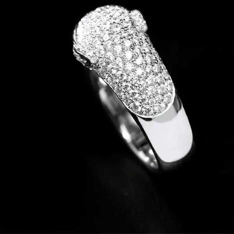 Domineering Leopard Head Women 'S Finger Ring With Micro Inlaid Cubic Zircon High End Jewelry Women Rings Open RingsLuxury Finger Ring