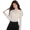 Women's Spring High Neck Lace Base Layer Tee, Slim Fit Long Sleeve Top, Unique and Stunning