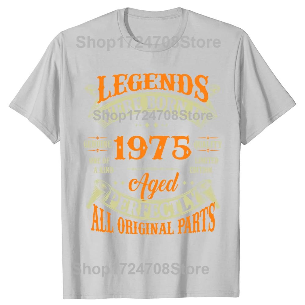 Novelty Born In 1975 Vintage T Shirts Graphic Cotton Streetwear Short Sleeve Birthday Gifts 50 Years Old Tshirt Mens Clothing