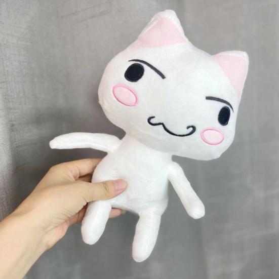 Cartoon Mascot Inouetoro Cat Plush Toy Cute White/Black Kitten Doll Plushies Ornament Soft Stuffed Animal Toy for Children Fans Birthday Gift