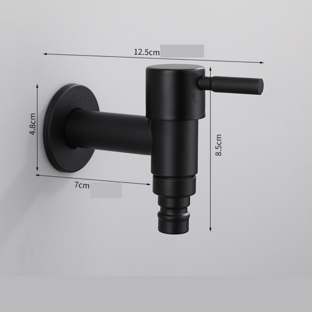 Brass Black Faucet Extended Outdoor Garden Faucet Wall Mounted Bathroom Corner Washing Machine Faucet