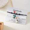 Cute Black White Cat Couple Bracelet for Women Men Handmade Braided Rope Adjustable Matching Bracelets Friendship Jewelry Gift