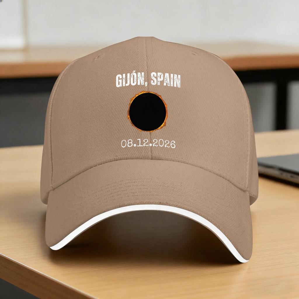 Spain Total Solar Eclipse Casual Baseball Cap Spring Trucker Hat Sun Visor Kpop Rock Hip Hop Fitted Retro Baseball Caps