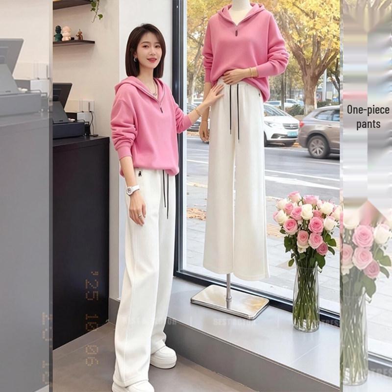 

Women s Autumn Wide-Leg Casual White Pants - 2026 Trendy Sweatpants M