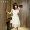 Pure Lace Mesh Stitching Suspender Chest Pad Nightdress Girl Cute Sexy Home Pajamas