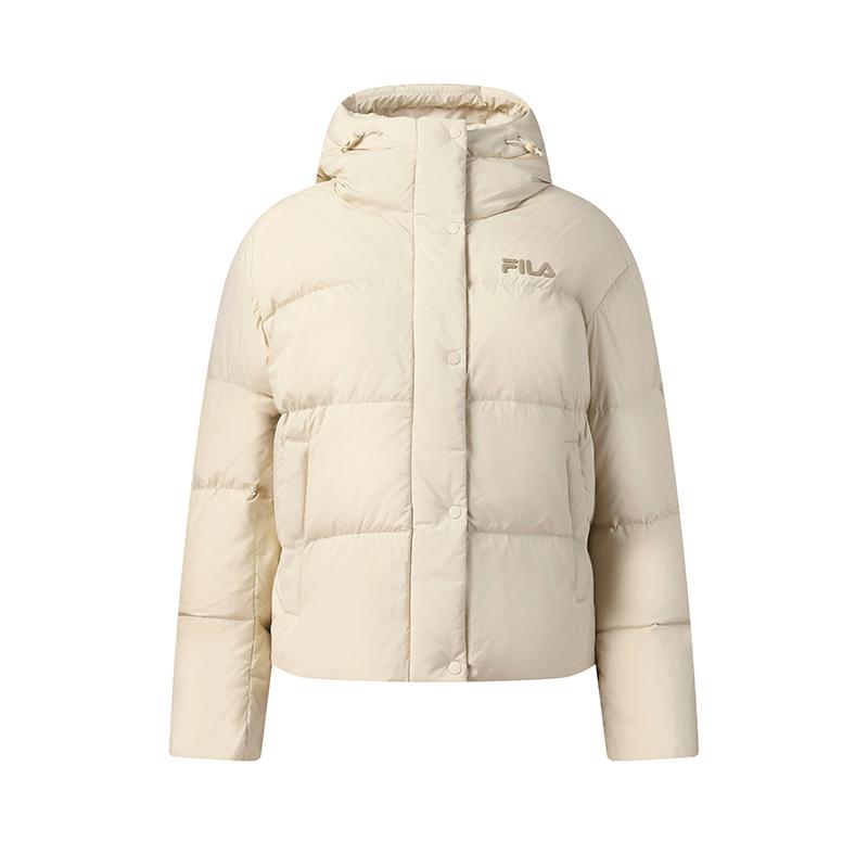 Fila Original Trendy Versatile Soft Comfortable Warm Loose Short Down Jacket Women Jacket Wheat-Straw F51W549905FBG