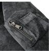 JK2035 Men's Plus Size Leather & Fur Lapel Jacket - Thickened Velvet for Autumn/Winter