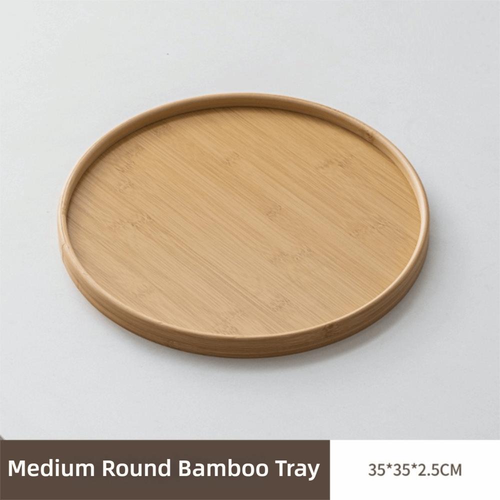 Wooden Wood Tray Round Tea Food Tray New Serving Tray Breakfast Dinner