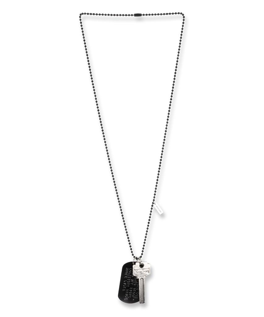 Whole Paper Dog Tag Key Necklace (Black)