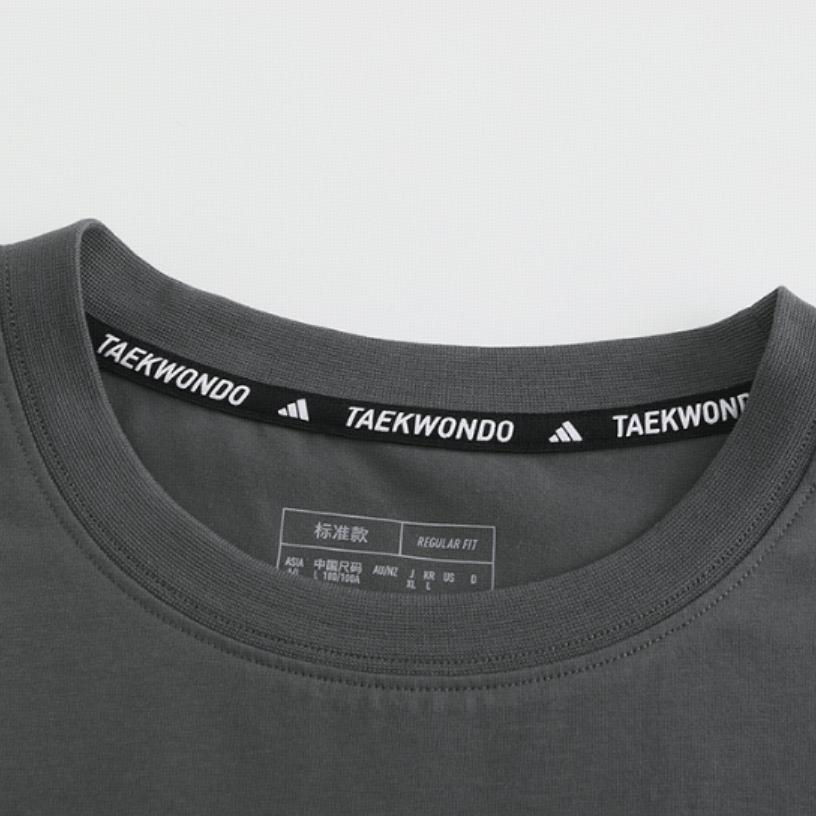 Adidas Taekwondo Comfortable Round Neck Pullover Simple Short Sleeve T-Shirt Fashion Lace-Up Shorts Casual Sports Set ADICLTS24CTK-GFC+S21ATMSH2T-BW