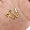 12Pcs 1:12 Mini Cutlery Knife Fork Spoon Kitchen Set Doll House Miniature Barbie Accessories Kid Toy
