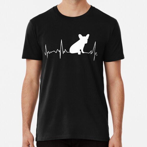 French Bulldog Heartbeat Love T-Shirt S-5XL Best T-Shirt