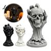 Artistic Desk Ornaments 3D Printed Skull & Devil Hand Figurine Realistic Holding Collectibles for Gothic Lovers Statue Desktop Ornament Halloween