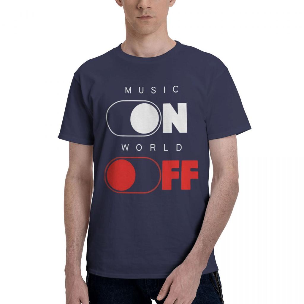 Music On World Off 100 Cotton Casual Breathable Confortable Totoro Funny Mens TShirts Clothes Men