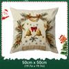 Oil Painting Style Christmas Pillowcase Bedroom Sofa Cushion Cover 100% Polyester Living Room Cushion Pillowcase Home Decor