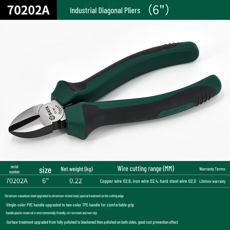 SATA 6-inch Industrial Diagonal Pliers